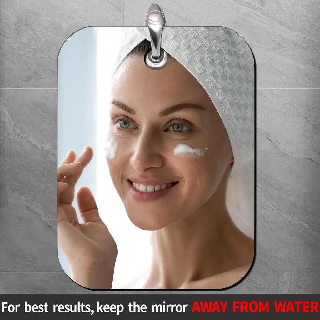 Acrylic Anti Fog Mirror Shower Shaving Fogless Mirror Washroom Travel Accessories For Women Makeup Man Shaving Bathroom Tools