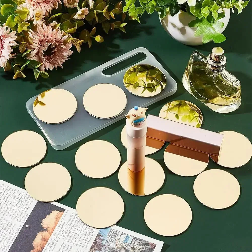 100pcs Acrylic Mirror Circle Square Wall Sticker Bedroom Wedding Decoration Heart Shaped Raindrops Art Wall Decals Home Decor