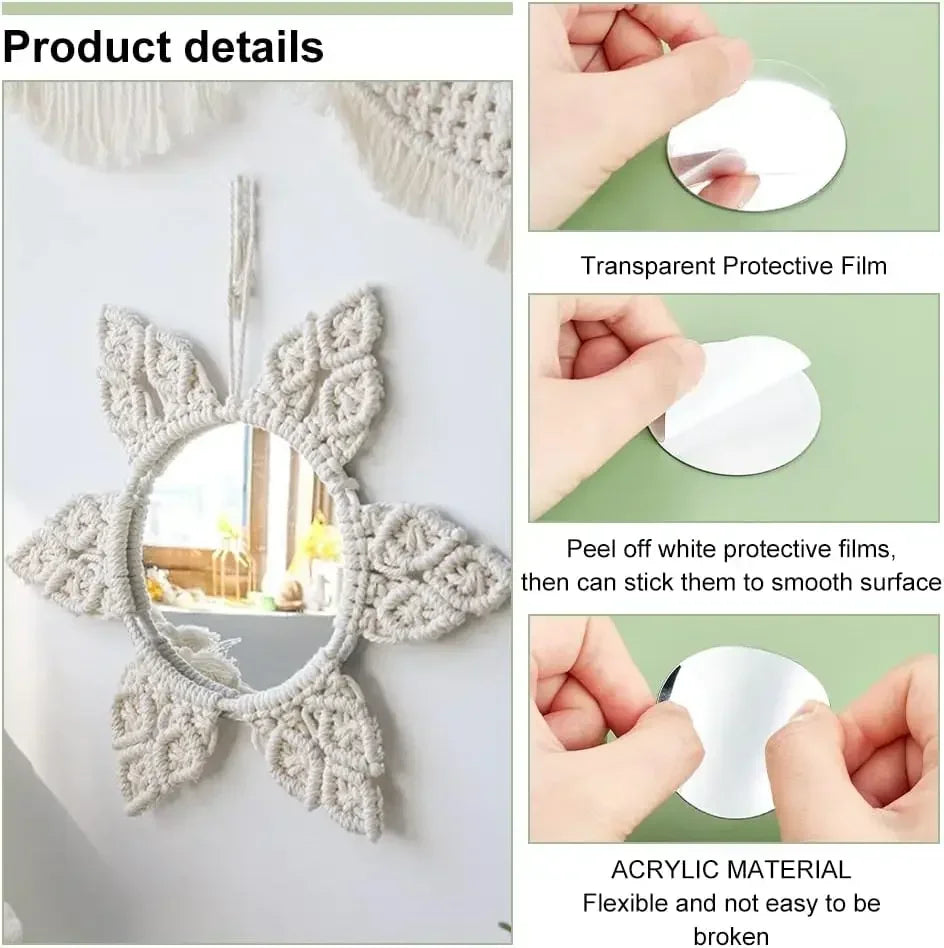100pcs Acrylic Mirror Circle Square Wall Sticker Bedroom Wedding Decoration Heart Shaped Raindrops Art Wall Decals Home Decor