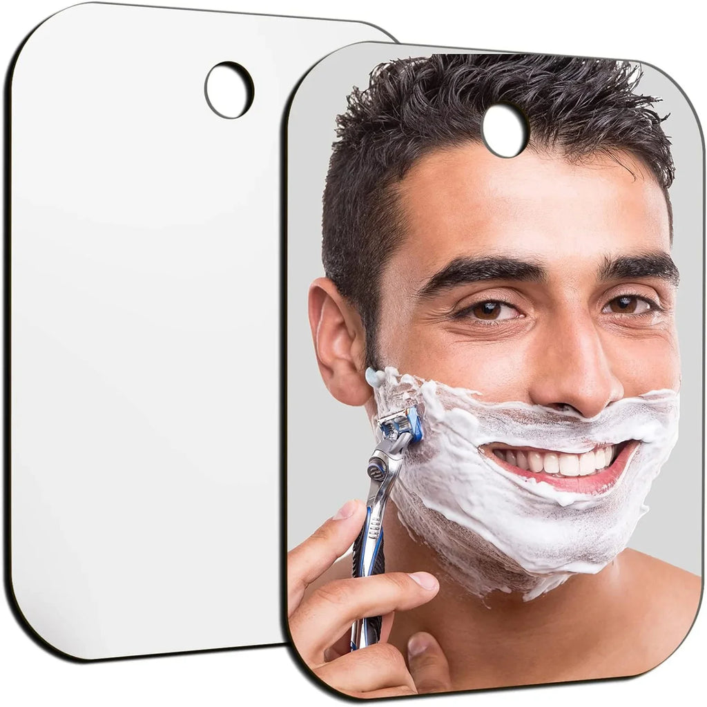 Acrylic Anti Fog Mirror Shower Shaving Fogless Mirror Washroom Travel Accessories For Women Makeup Man Shaving Bathroom Tools