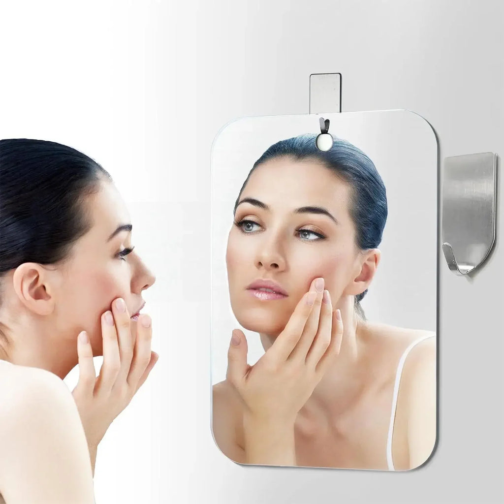 Acrylic Anti Fog Mirror Shower Shaving Fogless Mirror Washroom Travel Accessories For Women Makeup Man Shaving Bathroom Tools