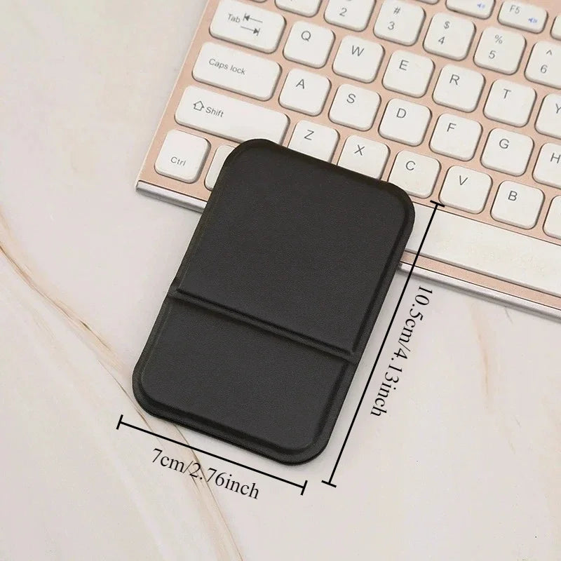 Desktop Makeup Mirror Solid Color PU Leather Simple Portable Handheld Makeup Mirror Foldable Student Compact Cute Pocket Mirror