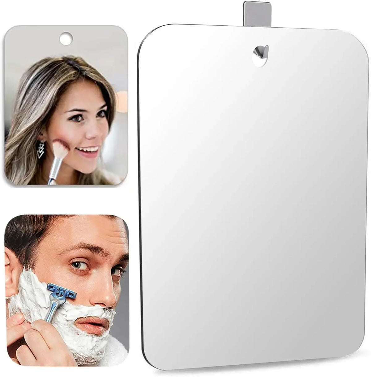 Acrylic Anti Fog Mirror Shower Shaving Fogless Mirror Washroom Travel Accessories For Women Makeup Man Shaving Bathroom Tools