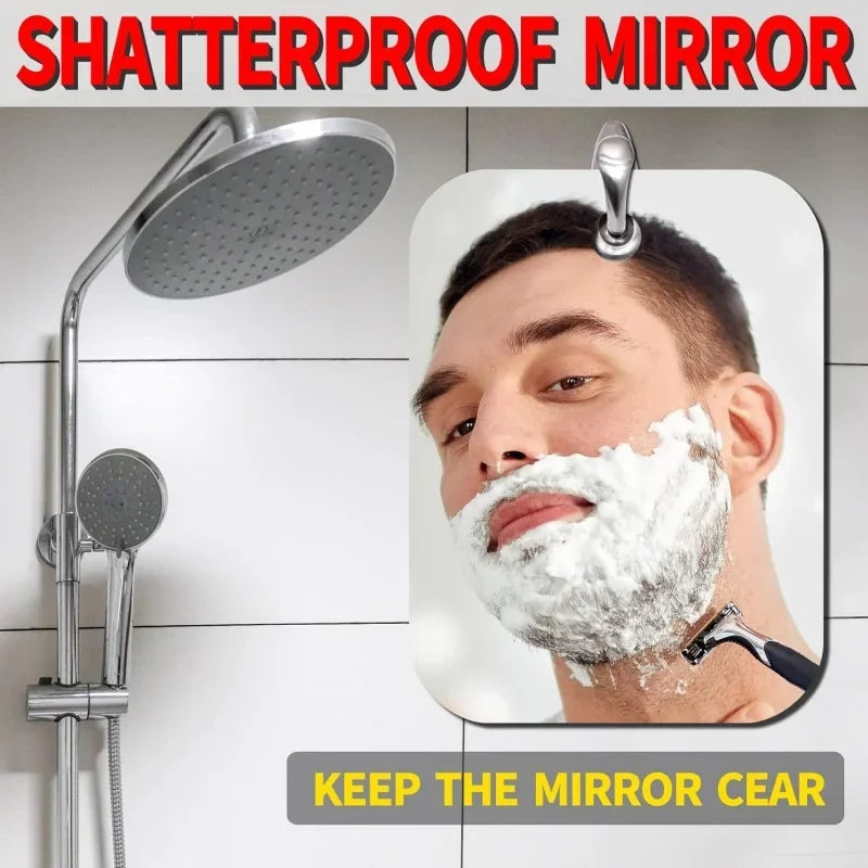 Acrylic Anti Fog Mirror Shower Shaving Fogless Mirror Washroom Travel Accessories For Women Makeup Man Shaving Bathroom Tools