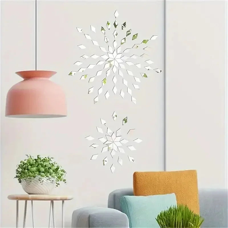 100pcs Acrylic Mirror Circle Square Wall Sticker Bedroom Wedding Decoration Heart Shaped Raindrops Art Wall Decals Home Decor