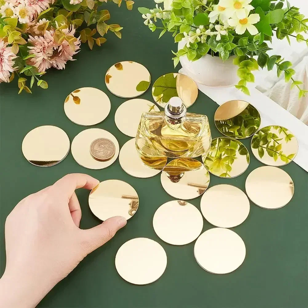 100pcs Acrylic Mirror Circle Square Wall Sticker Bedroom Wedding Decoration Heart Shaped Raindrops Art Wall Decals Home Decor
