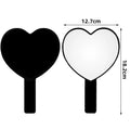 Custom Logo Personalized Heart Shape Handle Mirrors Pink Black White Hand Held Mirror Wig Specilist Lash Artist Makeup Tools