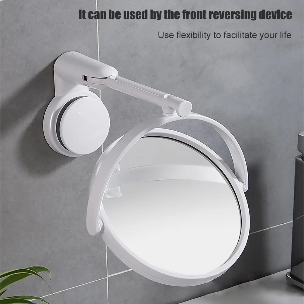 Wall Mirror Folding Arm Extend Bathroom Mirror Without Drill Swivel Bathroom Mirror Suction Arm Double Side Cosmetic Makeup